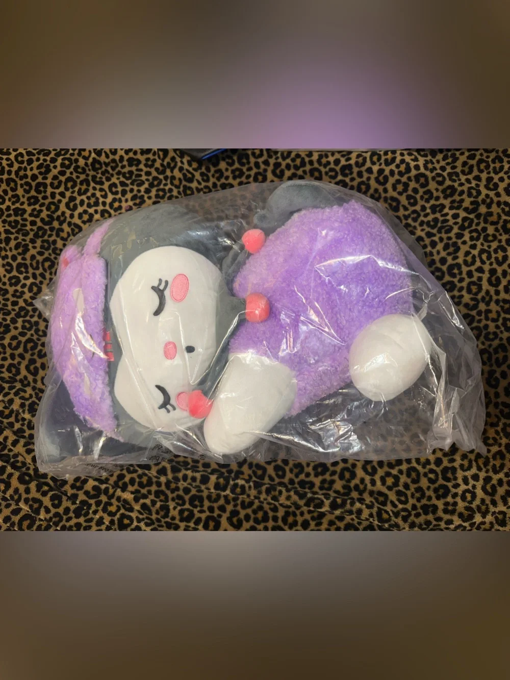 Supersized 18 Inch Kuromi Sleeping Plush Toy
